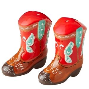 Pioneer Woman Red Cowboy Boot Salt and Pepper Shakers